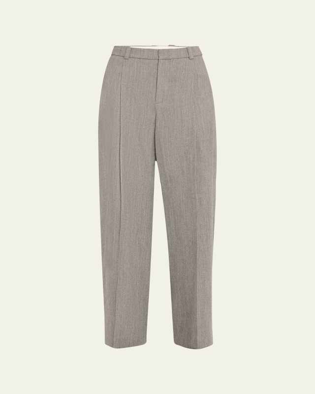 High-Rise Wool Twill Trousers